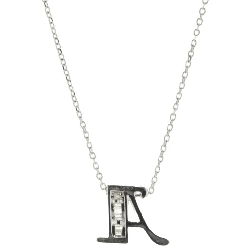 14 Karat White Gold Mosaic Set Diamond A Necklace