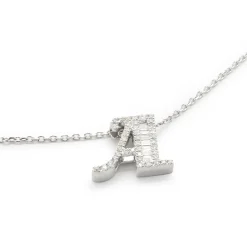 14 Karat White Gold Mosaic Set Diamond A Necklace