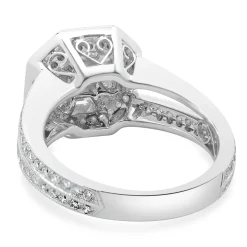 18 Karat White Gold Mosaic Set Diamond Ring