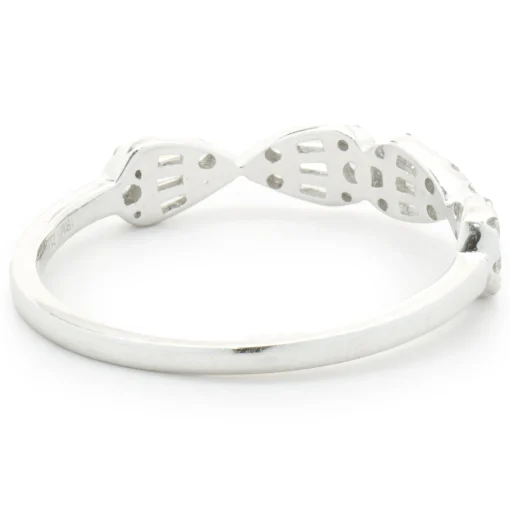18 Karat White Gold Mosaic Set Pear Shape Diamond Band
