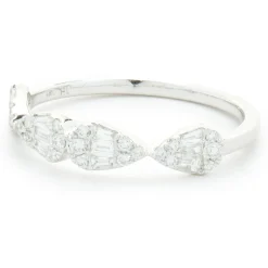 18 Karat White Gold Mosaic Set Pear Shape Diamond Band