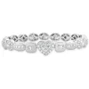 18 Karat White Gold Multi Shape Diamond Cuff Bracelet
