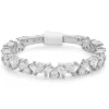 14 Karat White Gold Multi Shape Diamond Staggered Band