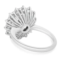 18 Karat White Gold No Heat Purple Sapphire and Diamond Cocktail Ring