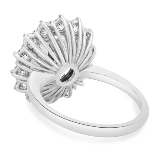 18 Karat White Gold No Heat Purple Sapphire and Diamond Cocktail Ring