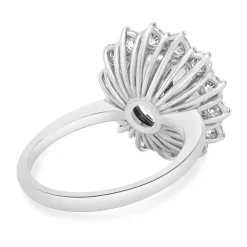 18 Karat White Gold No Heat Purple Sapphire and Diamond Cocktail Ring