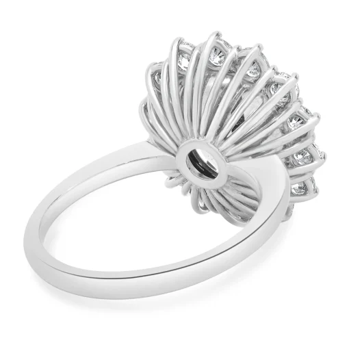 18 Karat White Gold No Heat Purple Sapphire and Diamond Cocktail Ring