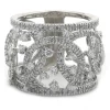 14 Karat White Gold Open Diamond Cigar Band