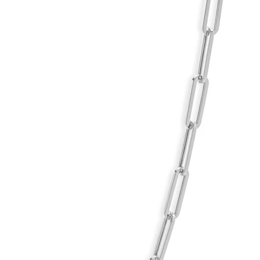 14 Karat White Gold Paperclip Chain Necklace