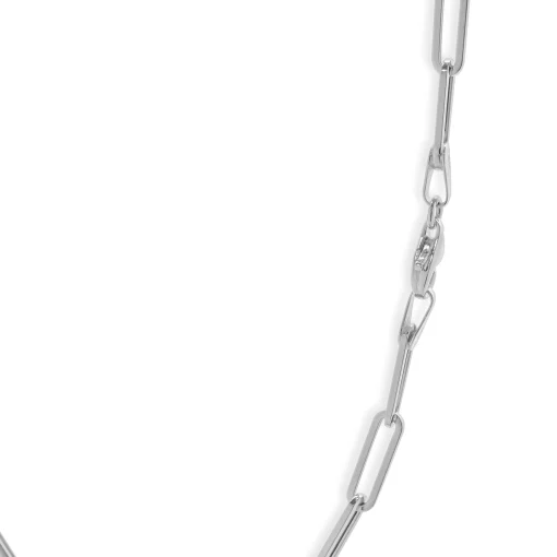 14 Karat White Gold Paperclip Chain Necklace