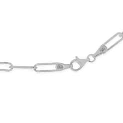 14 Karat White Gold Paperclip Chain Necklace