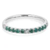 18 Karat White Gold Paraiba Tourmaline and Diamond Band