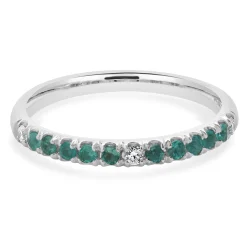 18 Karat White Gold Paraiba Tourmaline and Diamond Band