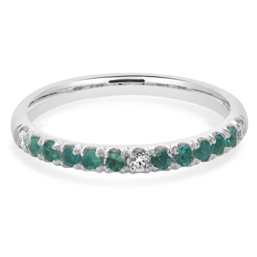 18 Karat White Gold Paraiba Tourmaline and Diamond Band