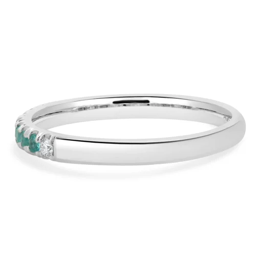 18 Karat White Gold Paraiba Tourmaline and Diamond Band