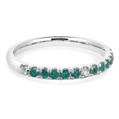 18 Karat White Gold Paraiba Tourmaline and Diamond Band