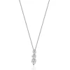 14 Karat White Gold Past, Present, Future Diamond Necklace