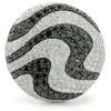14 Karat White Gold Pave Black and White Diamond Zebra Print Ring