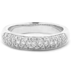 18 Karat White Gold Pave Diamond Band