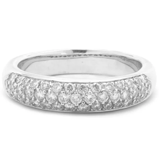 18 Karat White Gold Pave Diamond Band