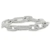 18 Karat White Gold Pave Diamond Paperclip Bracelet