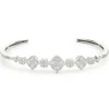 18 Karat White Gold Pave Diamond Multi Shape Cuff Bracelet