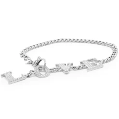 18 Karat White Gold Pave Diamond LOVE Bracelet