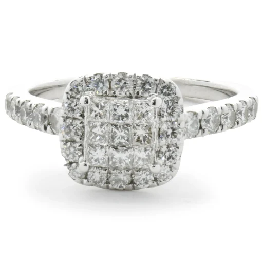 14 Karat White Gold Pave Diamond Engagement Ring