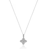 14 Karat White Gold Pave Diamond Quatrefoil Necklace