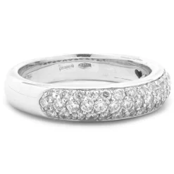 18 Karat White Gold Pave Diamond Band