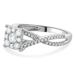 14 Karat White Gold Pave Diamond Engagement Ring