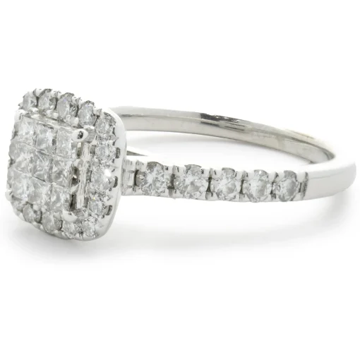 14 Karat White Gold Pave Diamond Engagement Ring