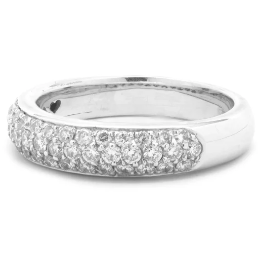18 Karat White Gold Pave Diamond Band