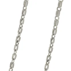 18 Karat White Gold Pave Diamond Oval Disc Necklace