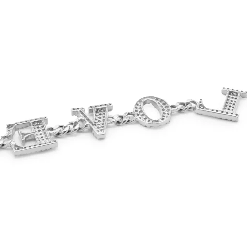 18 Karat White Gold Pave Diamond LOVE Bracelet