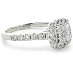 14 Karat White Gold Pave Diamond Engagement Ring
