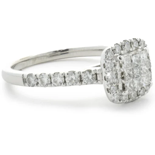 14 Karat White Gold Pave Diamond Engagement Ring