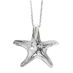 14 Karat White Gold Pave Diamond Starfish Necklace