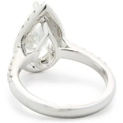 14 Karat White Gold Pear Cut Diamond Engagement Ring