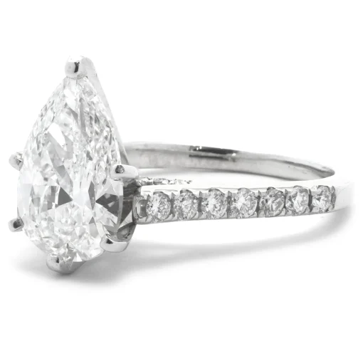 14 Karat White Gold Pear Cut Diamond Engagement Ring