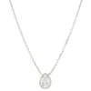 14 Karat White Gold Pear Diamond Halo Necklace