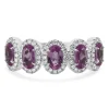 14 Karat White Gold Pink Oval Sapphire with Diamond Halo Ring