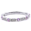 14 Karat White Gold Pink Sapphire and Diamond Band