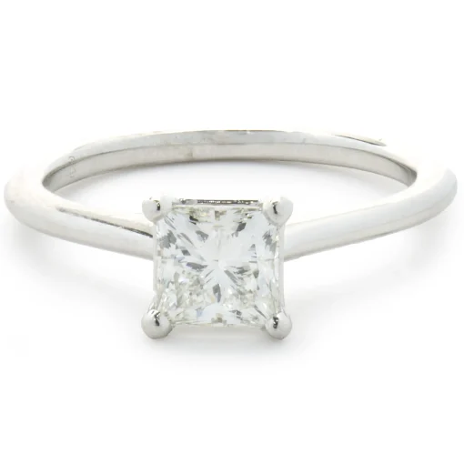 14 Karat White Gold Princess Cut Diamond Engagement Ring