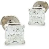 14 Karat White Gold Princess Cut Diamond Stud Earrings