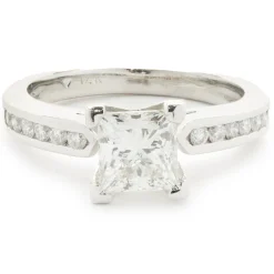 14 Karat White Gold Princess Cut Diamond Engagement Ring