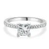 14 Karat White Gold Princess Cut Diamond Engagement Ring