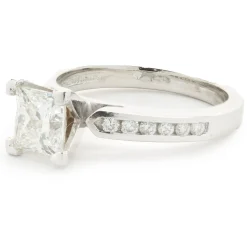 14 Karat White Gold Princess Cut Diamond Engagement Ring