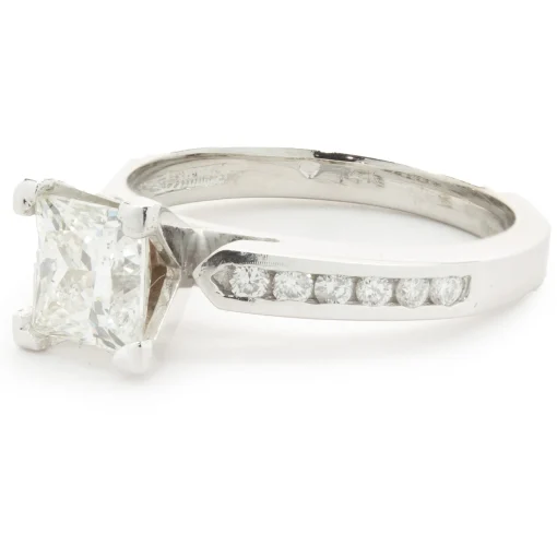 14 Karat White Gold Princess Cut Diamond Engagement Ring