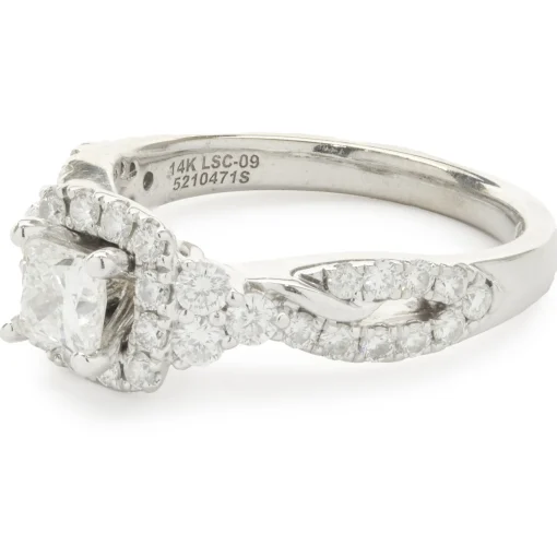 14 Karat White Gold Princess Cut Diamond Engagement Ring